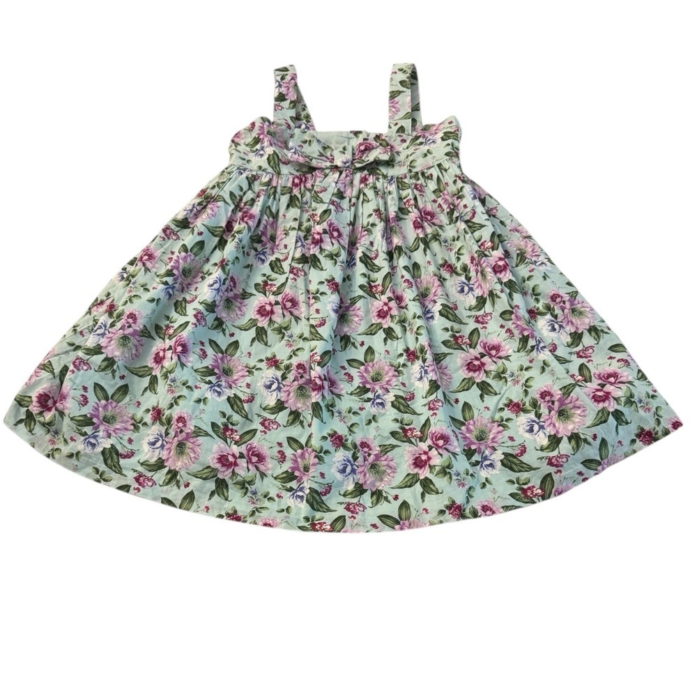 Janie and Jack Floral Bow Front Cotton Dress Size 8